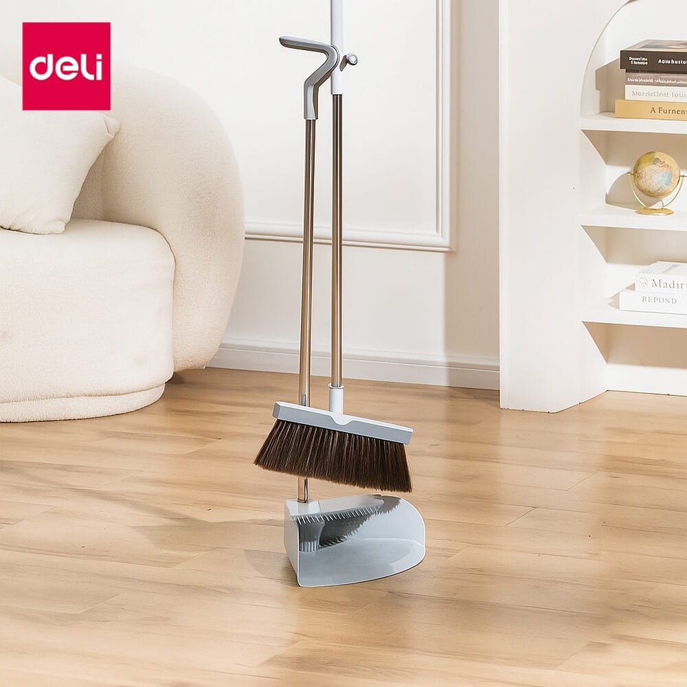 ชุดไม้กวาด DELI VS1413-GR-01 สีขาวเทา